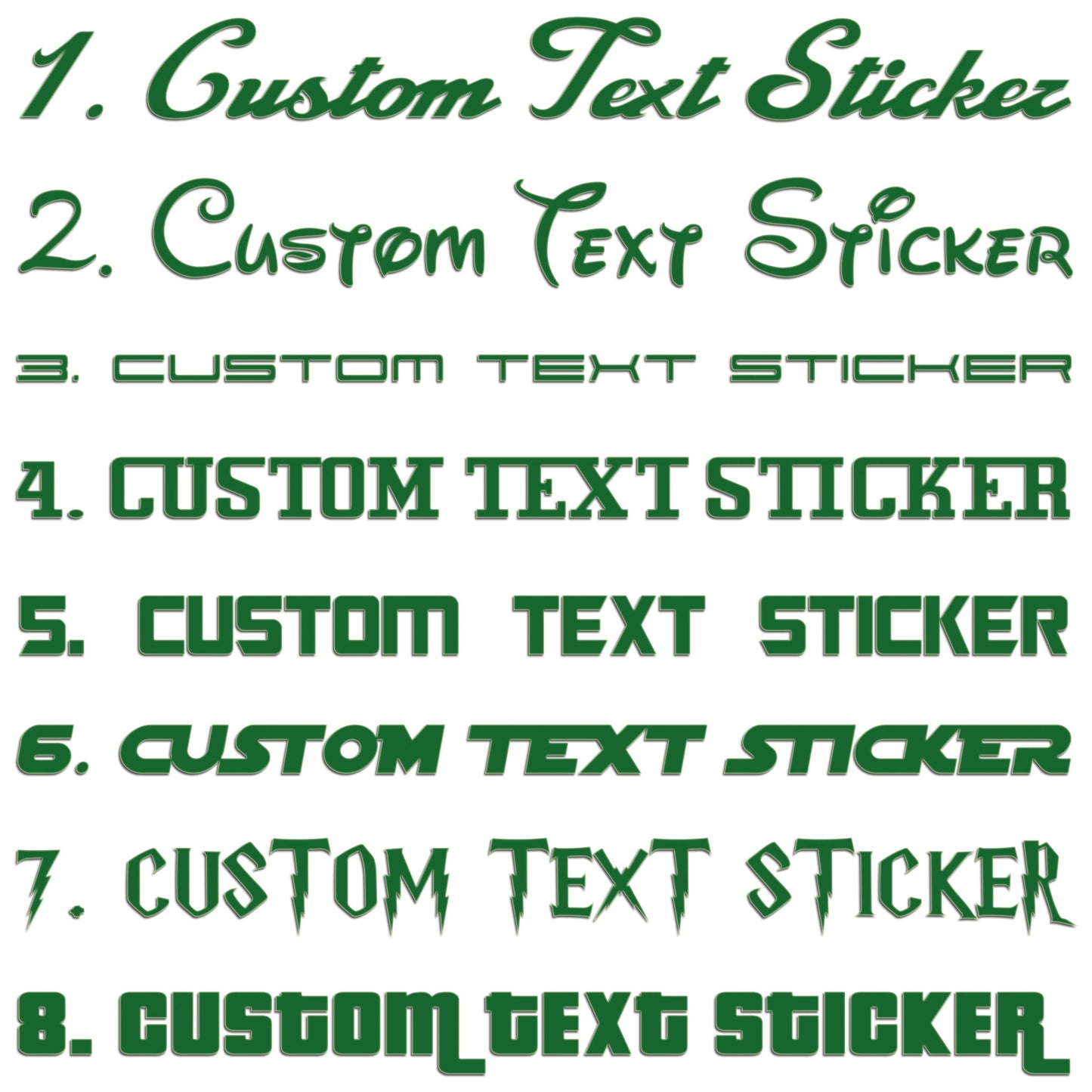 Famous Fonts Custom Text Sticker