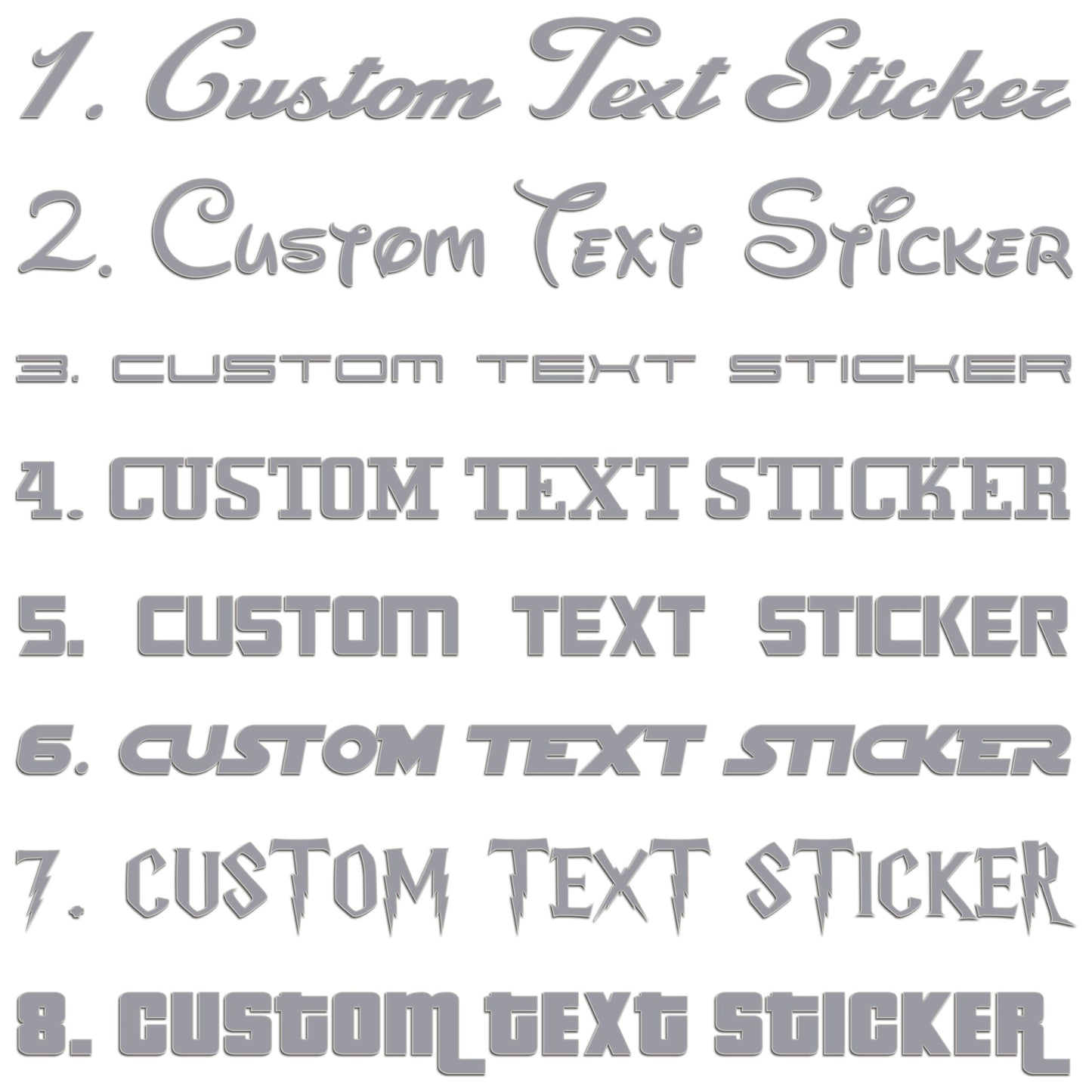 Famous Fonts Custom Text Sticker