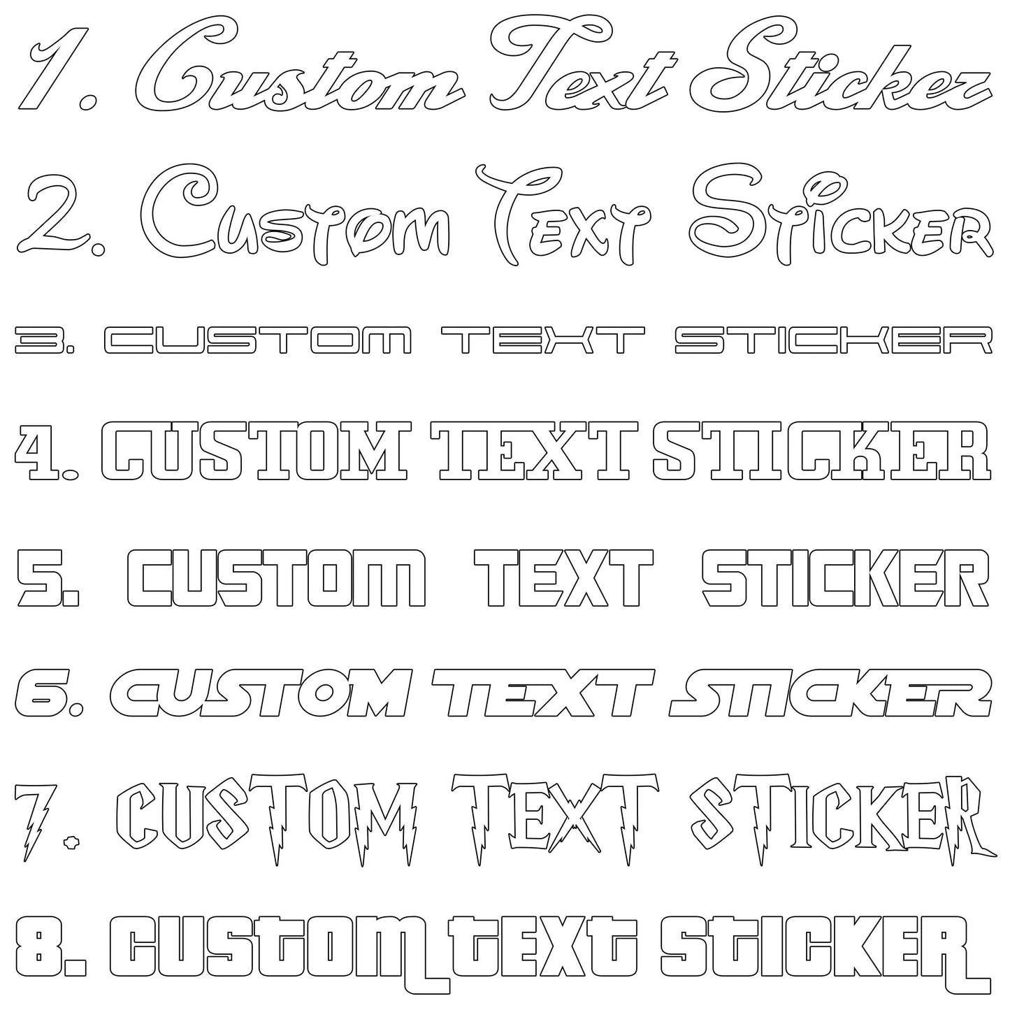 Famous Fonts Custom Text Sticker