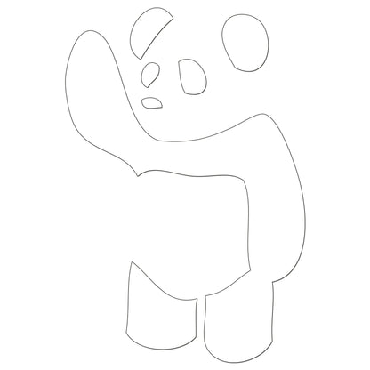 Waving Panda Sticker