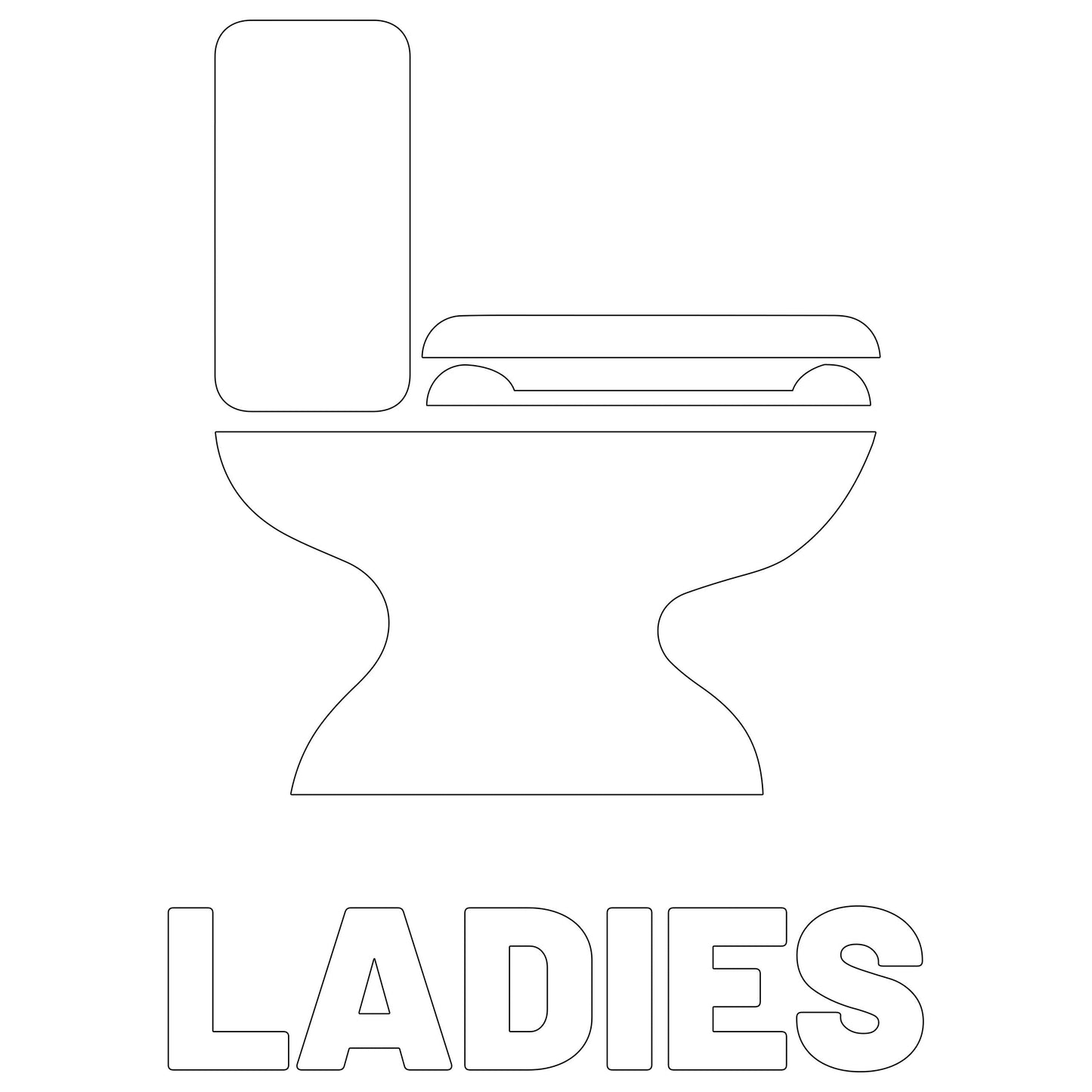 Ladies Toilet Restroom Sign Sticker