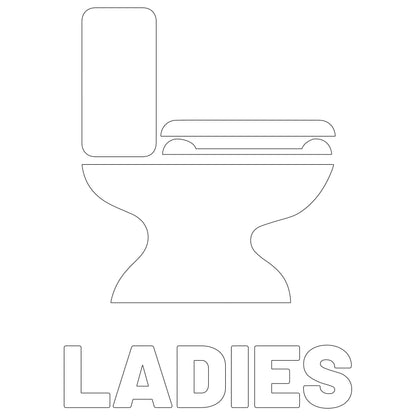 Ladies Toilet Restroom Sign Sticker