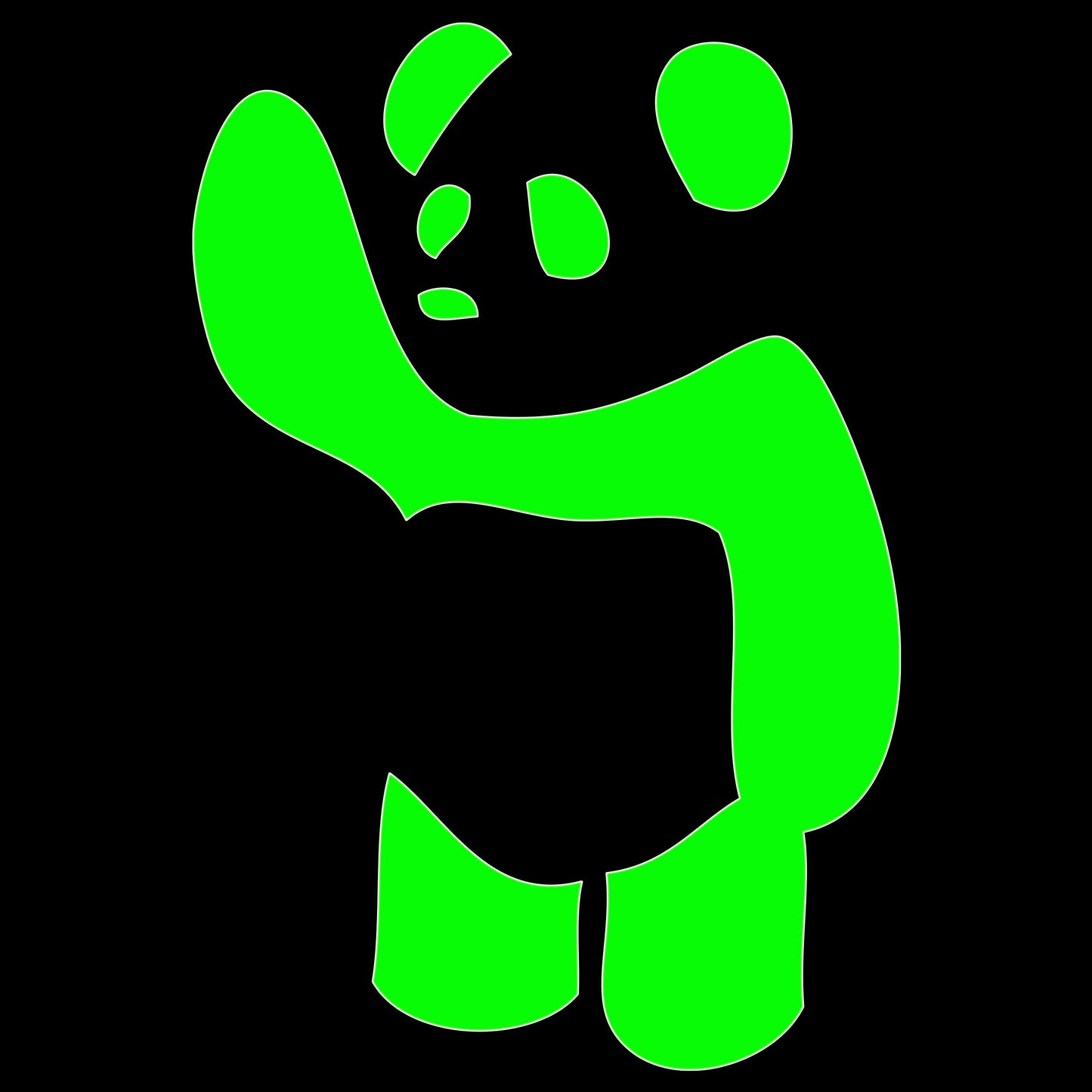 Waving Panda Sticker