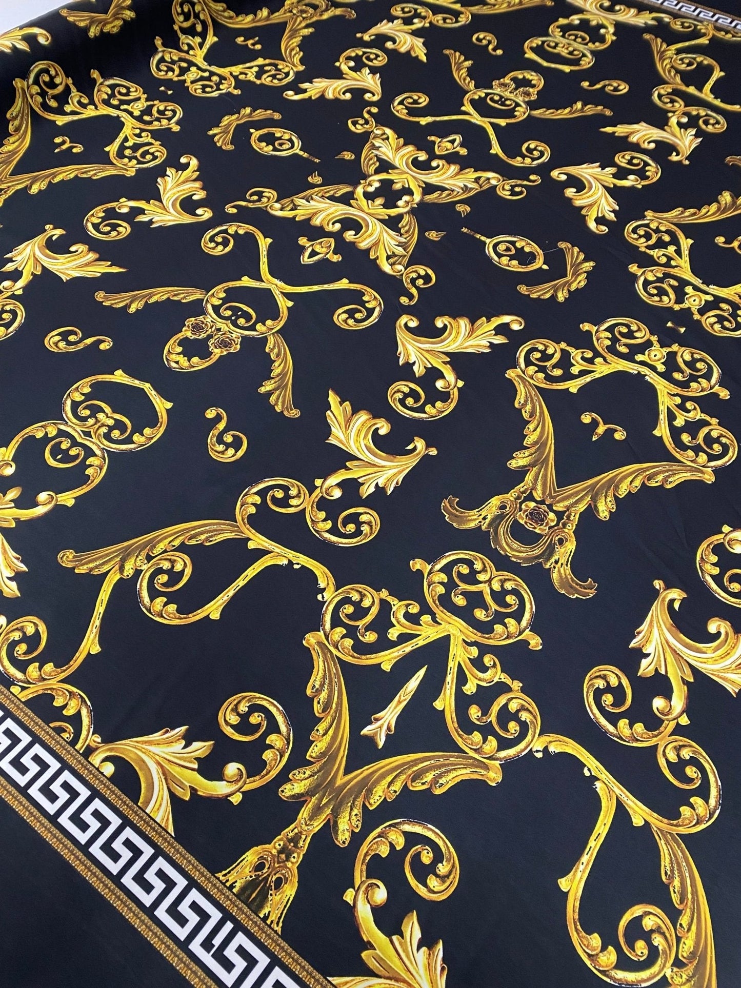 Gold Baroque Crepe Fabric by the Metre – Elegant & Luxury