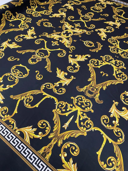 Gold Baroque Crepe Fabric by the Metre – Elegant & Luxury