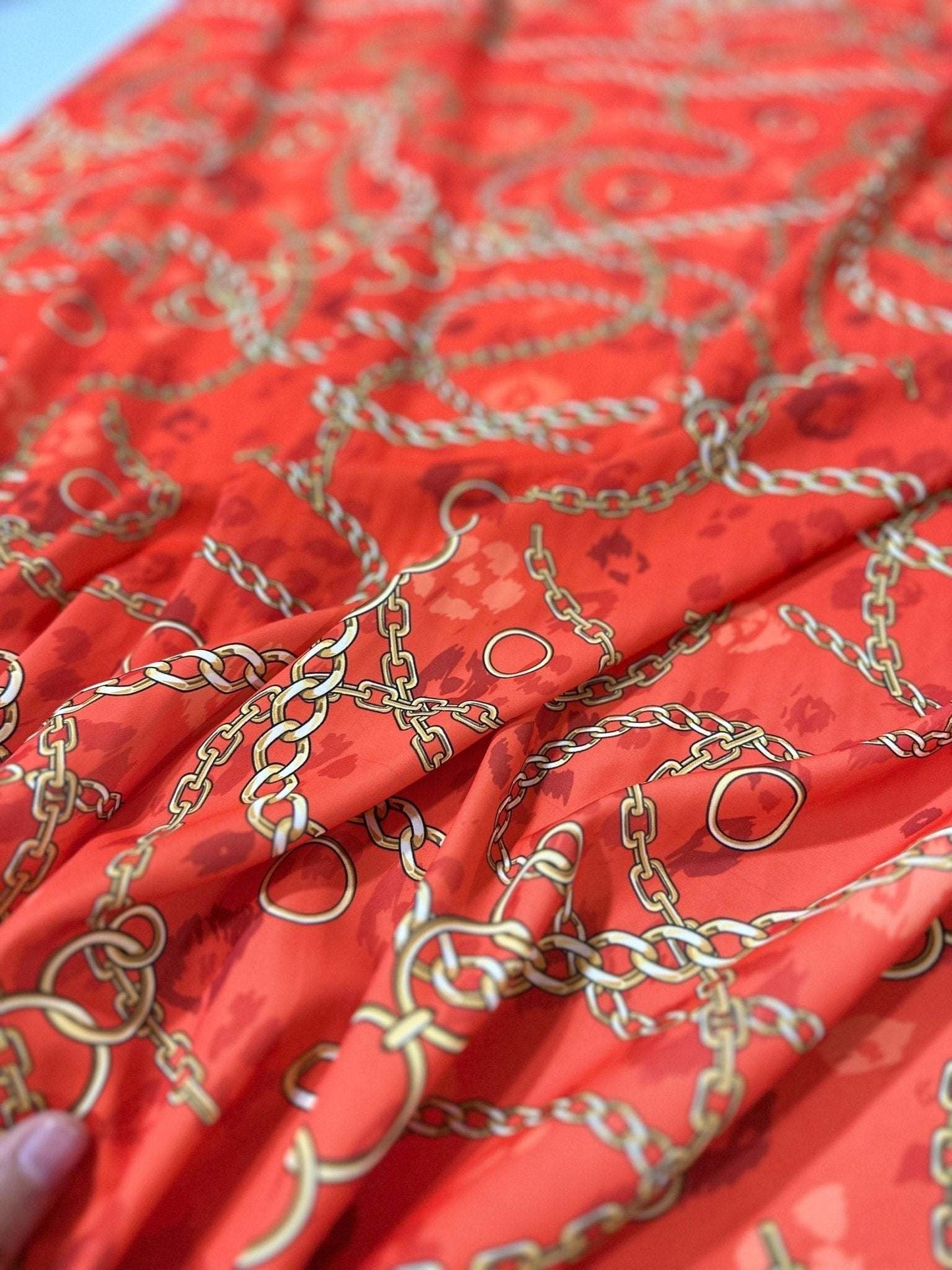 Gold Chain Fabric – Fabric by Metre, Multiple Options for Sewing & Dressmaking