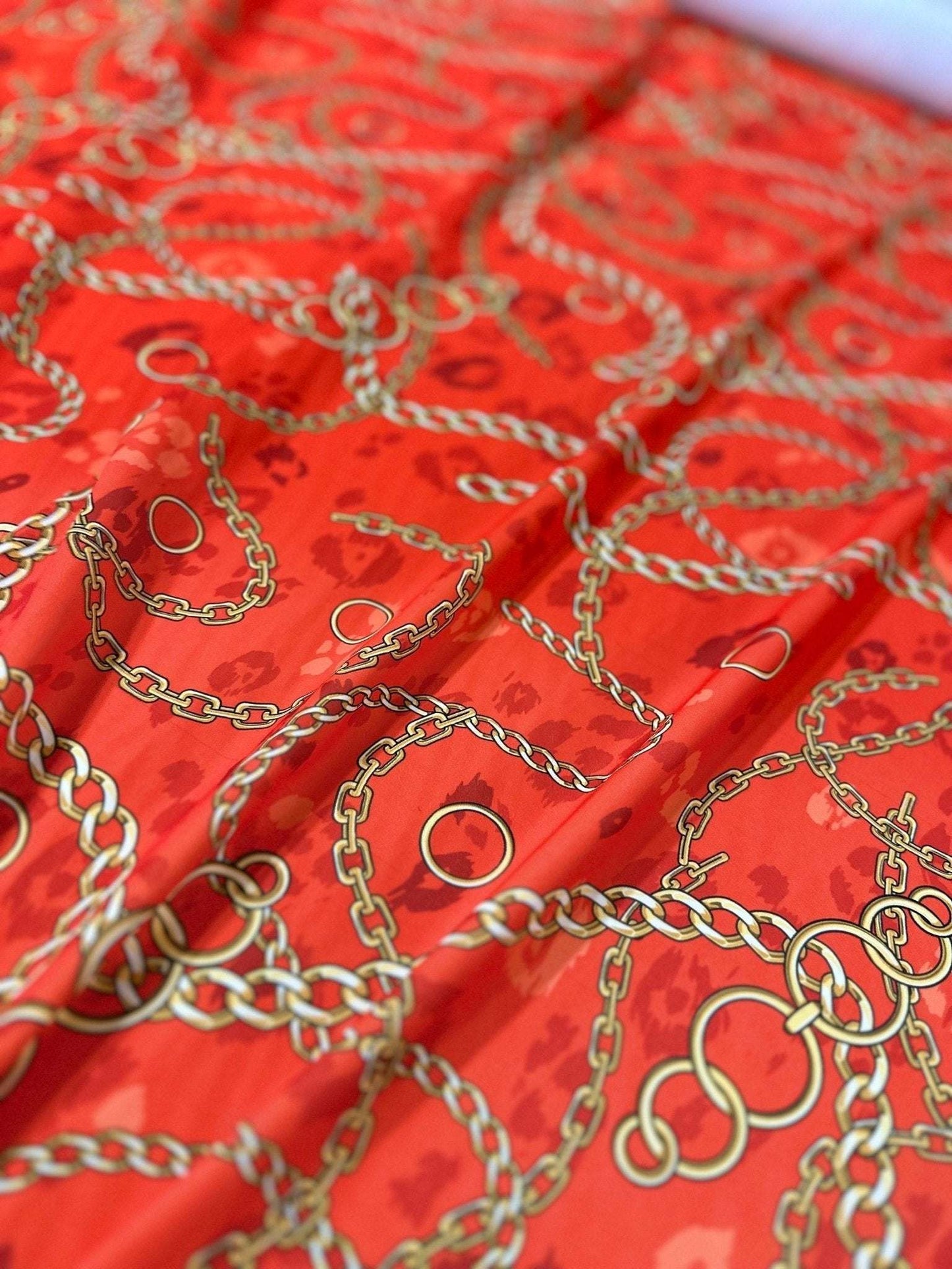 Gold Chain Fabric – Fabric by Metre, Multiple Options for Sewing & Dressmaking