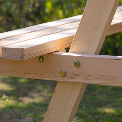 4 Seater Wooden Picnic Table Bench for Outdoor Garden or Patio with Parasol Cutout 150 cm