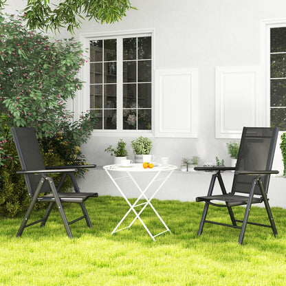 Outsunny 2PCS Folding Chair w/ Breathable Mesh Back and Seat