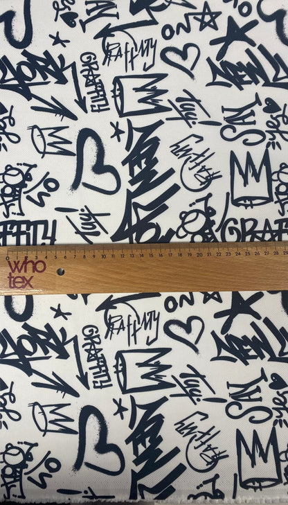 Graffiti Pattern Activewear Fabric – Fabric by Metre, Multiple Options for Sewing & Dressmaking
