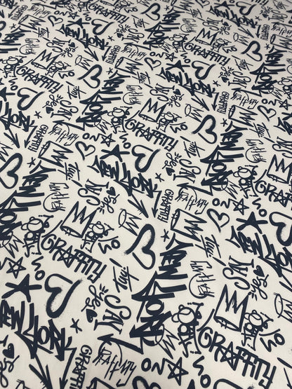 Graffiti Pattern Activewear Fabric – Fabric by Metre, Multiple Options for Sewing & Dressmaking