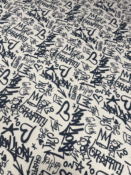 Graffiti Pattern Activewear Fabric – Fabric by Metre, Multiple Options for Sewing & Dressmaking