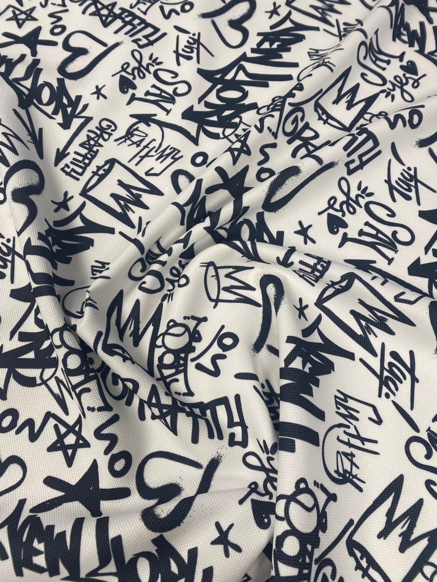 Graffiti Pattern Activewear Fabric – Fabric by Metre, Multiple Options for Sewing & Dressmaking