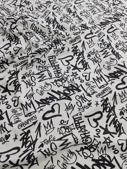 Graffiti Pattern Activewear Fabric