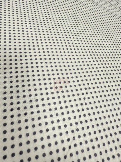 Gray Polka Dot Poplin Fabric, Full Cotton Fabric By The Yard