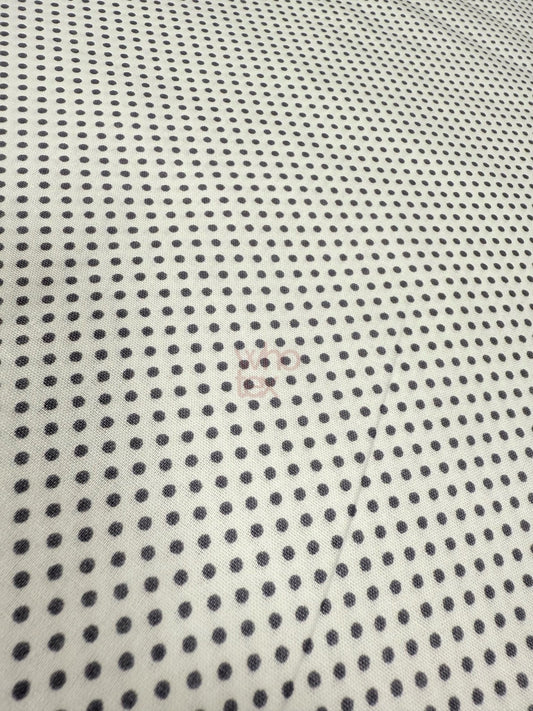 Gray Polka Dot Poplin Fabric, Full Cotton Fabric By The Yard