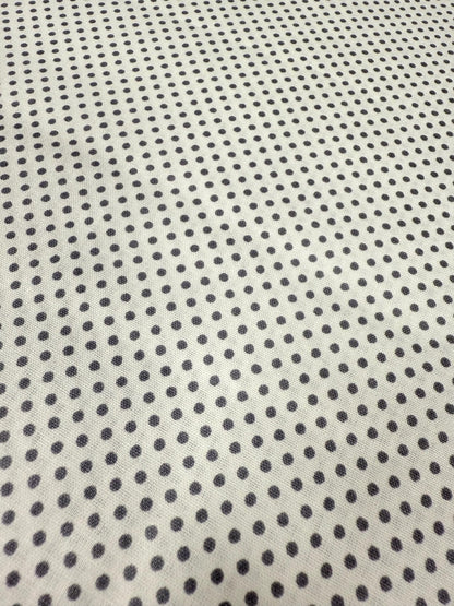 Gray Polka Dot Poplin Fabric, Full Cotton Fabric By The Yard