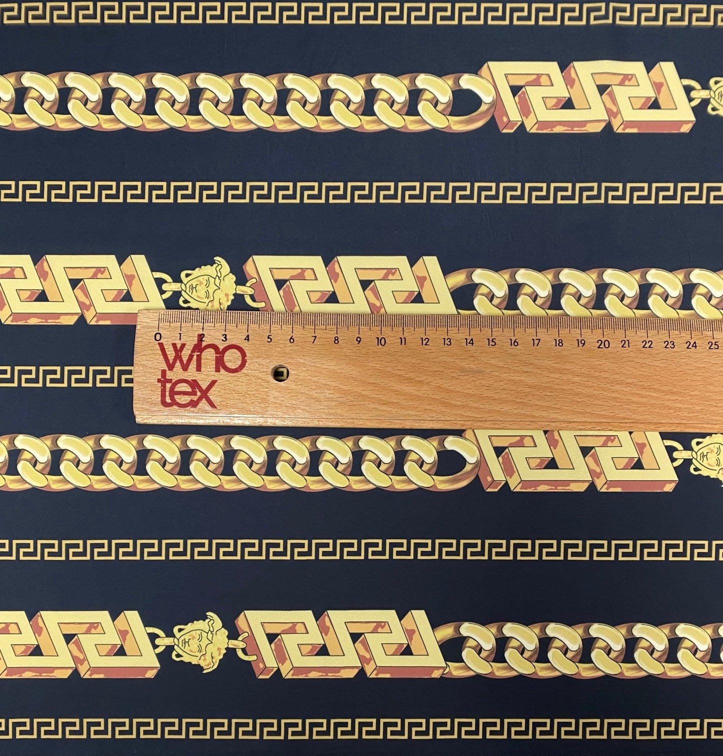 Greek Key Black and Gold Pattern Fabric – Available in Satin, Crepe, Spandex & Chiffon | By Metre