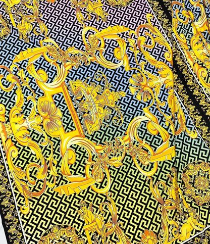 Gold Baroque Greek Key Pattern Fabric