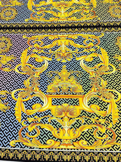 Gold Baroque Greek Key Pattern Fabric – Multiple Fabric Options, Sold by Metre