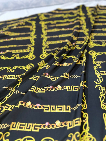 Gold Greek Key Fabric