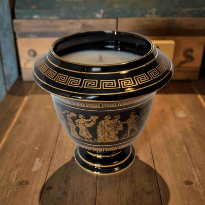 Repurposed Greek Urn Candle – 3-Wick Unscented | Black & Gold