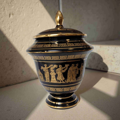 Repurposed Greek Urn Candle – 3-Wick Unscented | Black & Gold