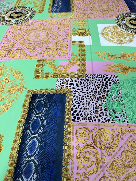 Green Baroque Crepe Fabric