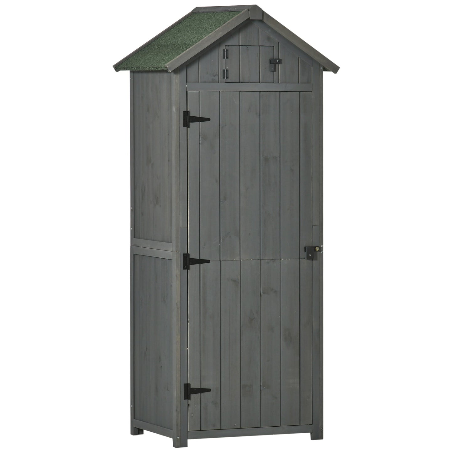 Rustica 179cm Single Door Apex Garden Store Fir Wood Grey by Steadfast