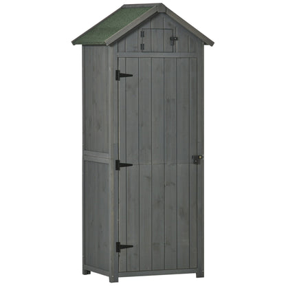 Rustica 179cm Single Door Apex Garden Store Fir Wood Grey by Steadfast