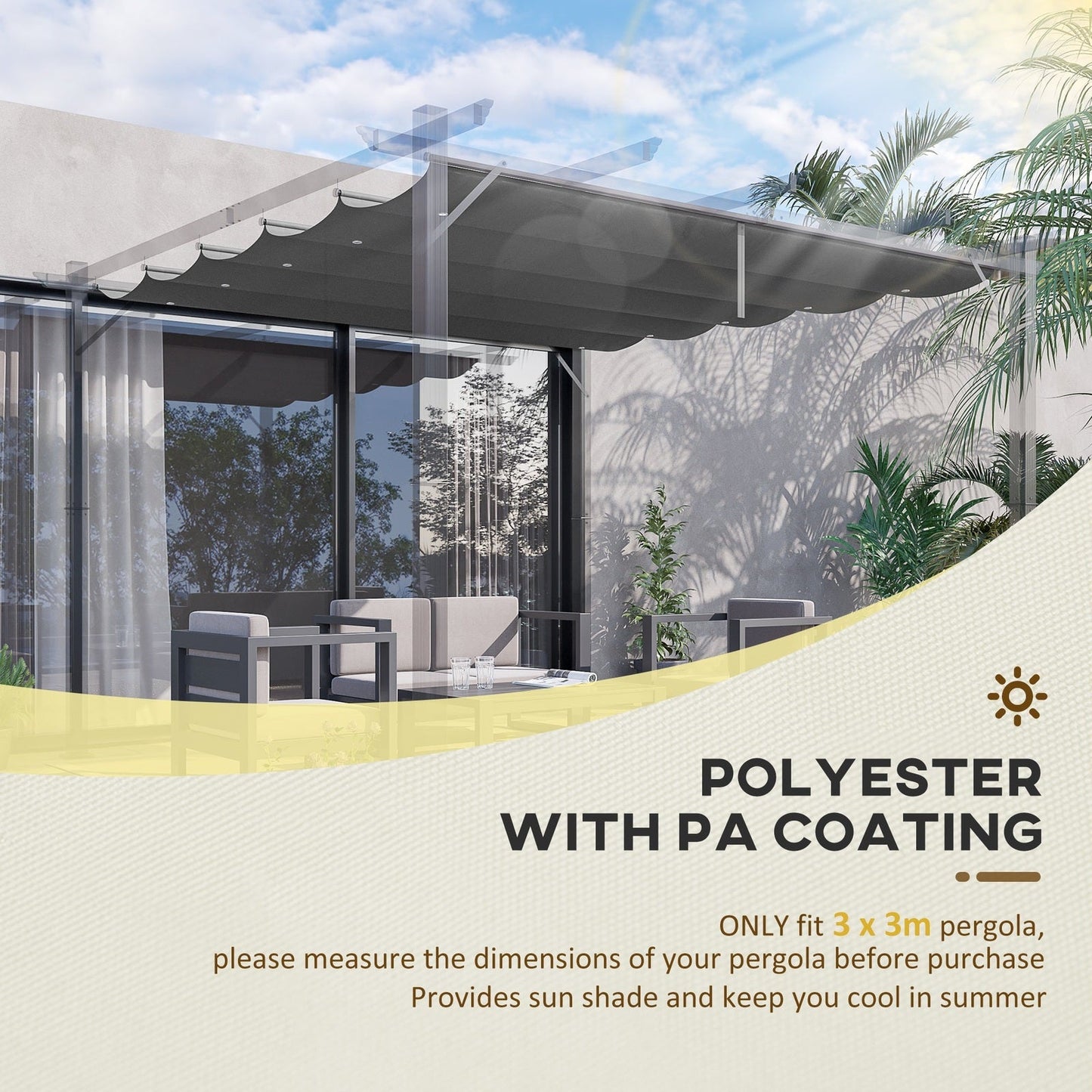 Retractable Pergola Shade Cover