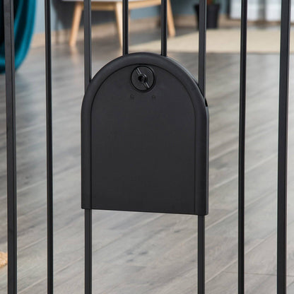 PawHut Dog Gate with Cat Flap Pet Safety Gate Barrier