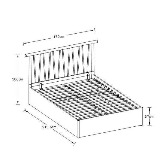 Fusum Double Ottoman Bed Oak 6 x 7ft