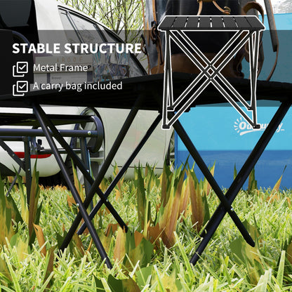 Outsunny Folding Camping Table for Outdoor Camping, Picnic, Hiking, Black