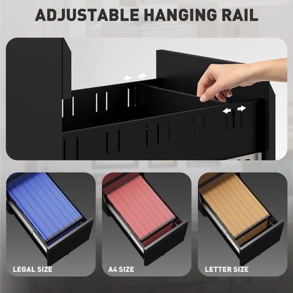 Vinsetto Steel File Cabinet with Lock and Wheels for Home Office