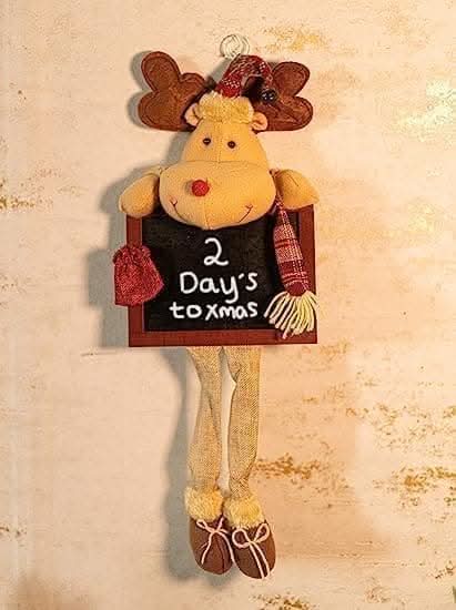 Novelty Hanging Christmas Reindeer with Chalkboard Christmas Decoration