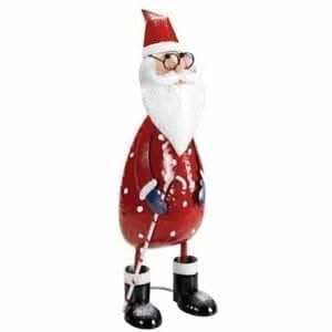 Christmas Polka Santa Figure Decorative Hand Painted Metal Ornanent
