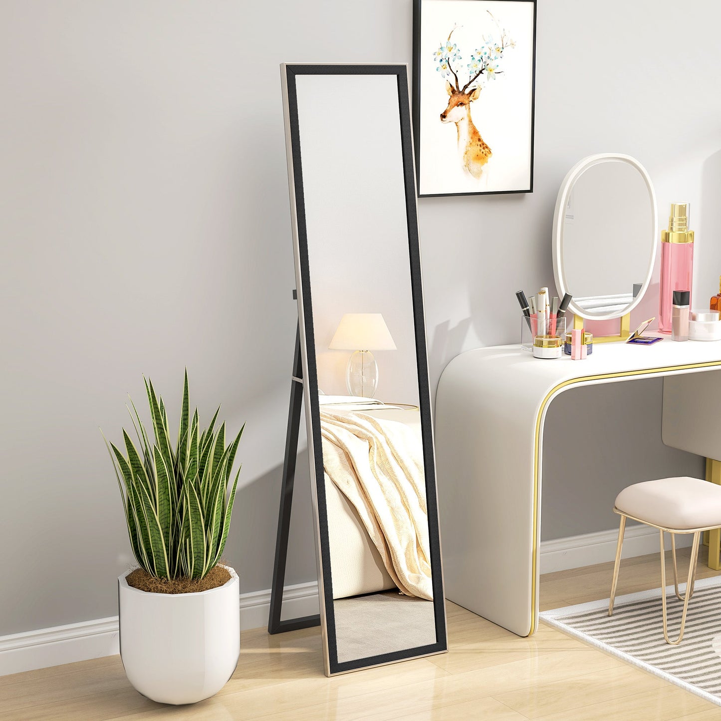 HOMCOM Floor Mirror Wall Mounted Leaning Standing Mirror 37 x 157cm