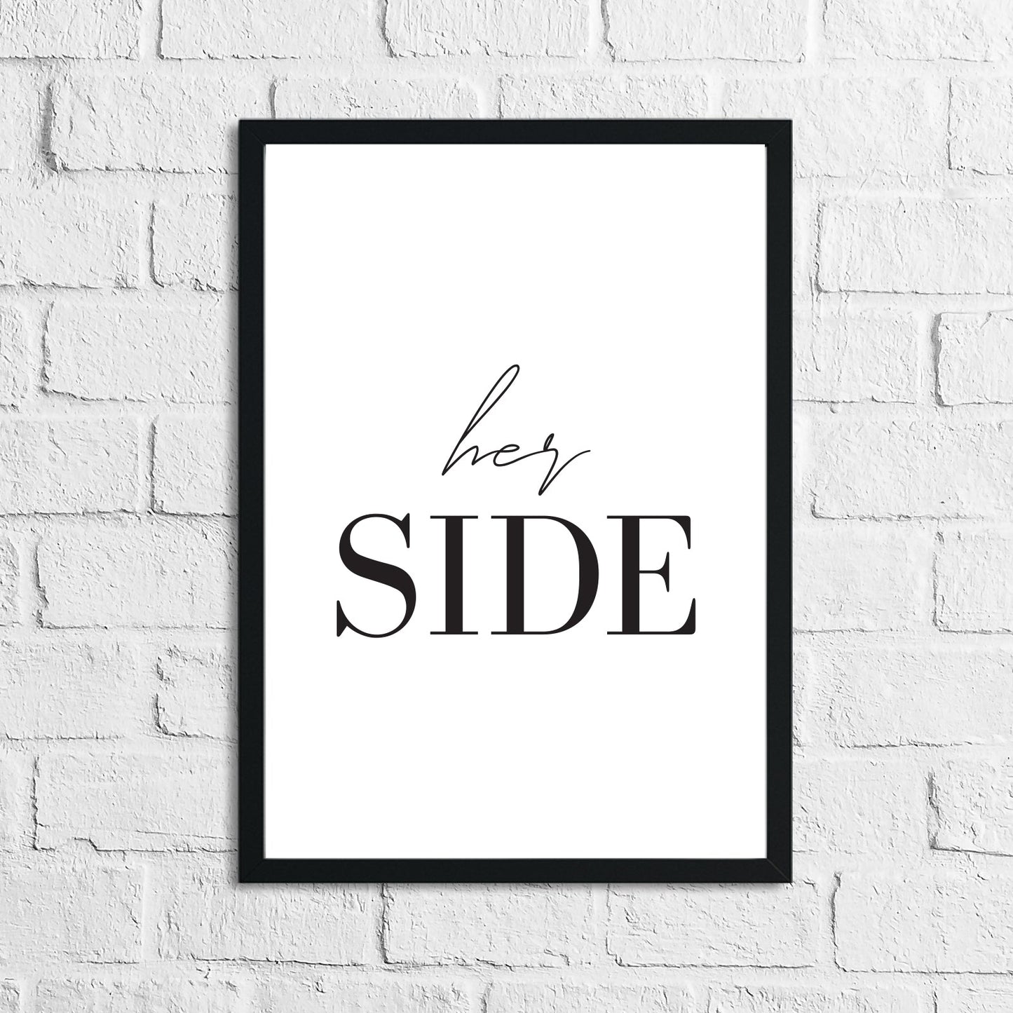His & Her SIDE Couple Set Of 2 Bedroom Prints