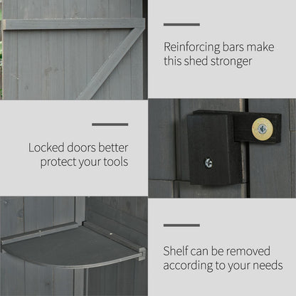 Rustica 179cm Single Door Apex Garden Store Fir Wood Grey by Steadfast