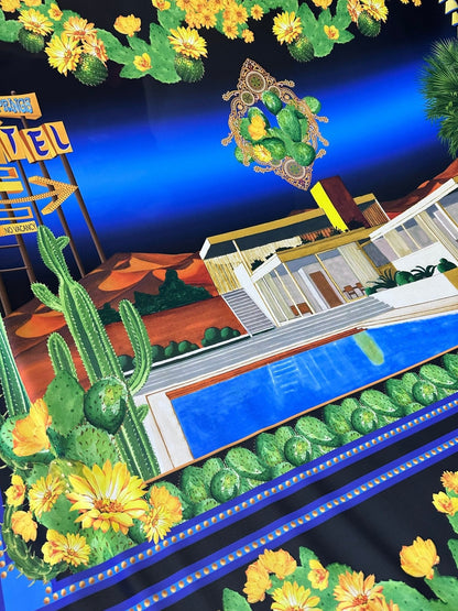 Palm Springs Retro Hotel Print Fabric