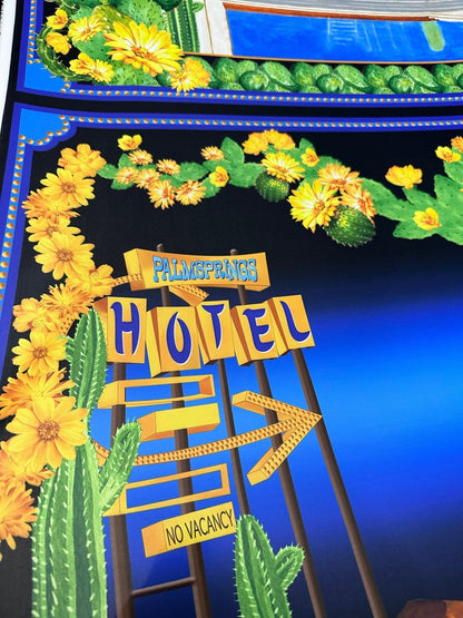 Palm Springs Retro Hotel Print Fabric
