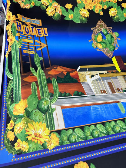 Palm Springs Retro Hotel Print Fabric