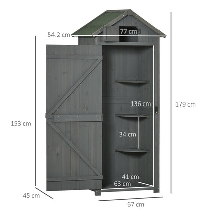 Rustica 179cm Single Door Apex Garden Store Fir Wood Grey by Steadfast
