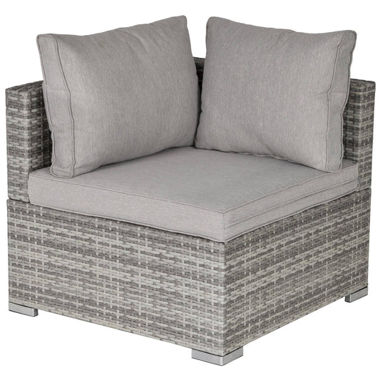 PE Rattan Wicker Corner Sofa Garden Furniture Single Sofa Chair w/ Cushions