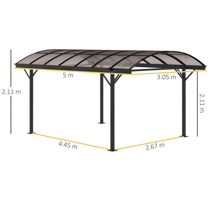 5 x 3M Hardtop Pergola Aluminium Gazebo Pavilion Garden Shelter Carport with Polycarbonate Roof