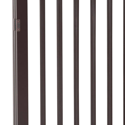 PawHut Pet Gate 160L×1.2D×76H cm Free Standing Folding Pet/Child Safety Fence-Dark Brown