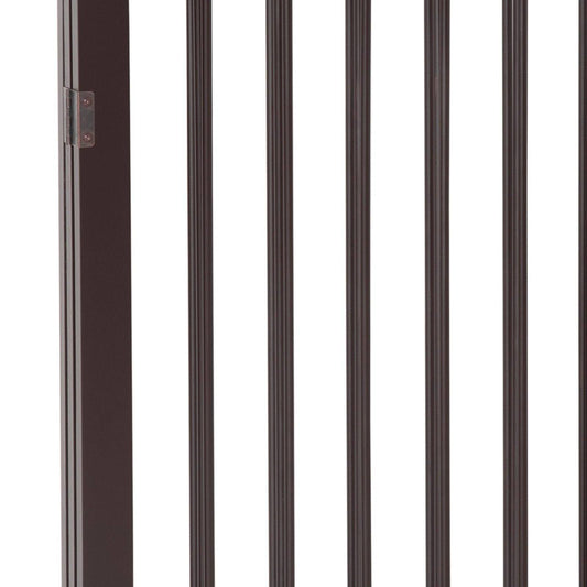 PawHut Pet Gate 160L×1.2D×76H cm Free Standing Folding Pet/Child Safety Fence-Dark Brown