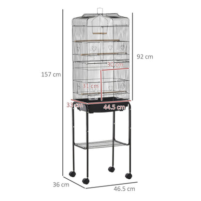 Grille 157cm Bird Cage Wheeled Black by Pawhut