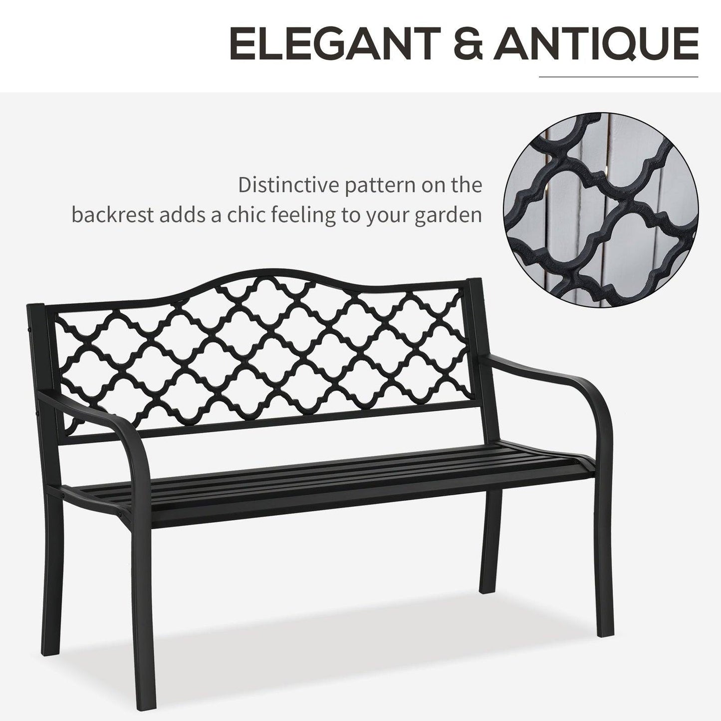 2 Seater Garden Bench Antique Loveseat for Yard